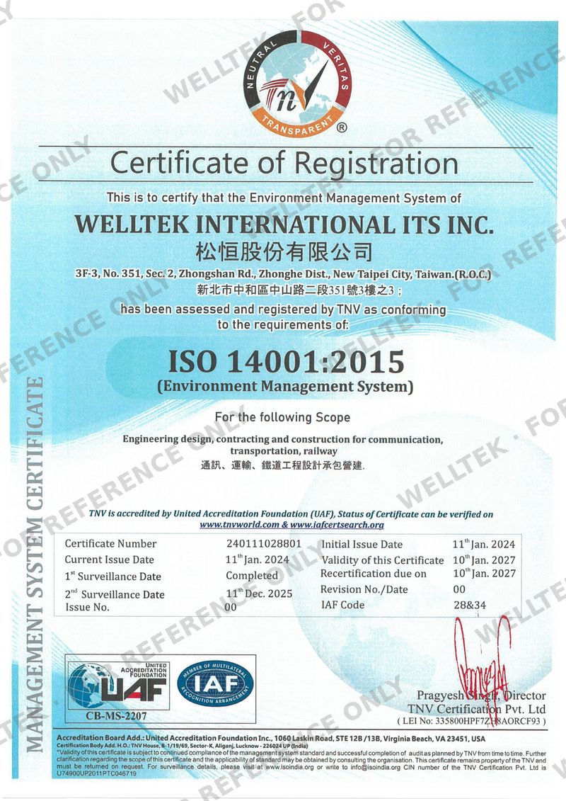 ISO 14001:2015 certificate