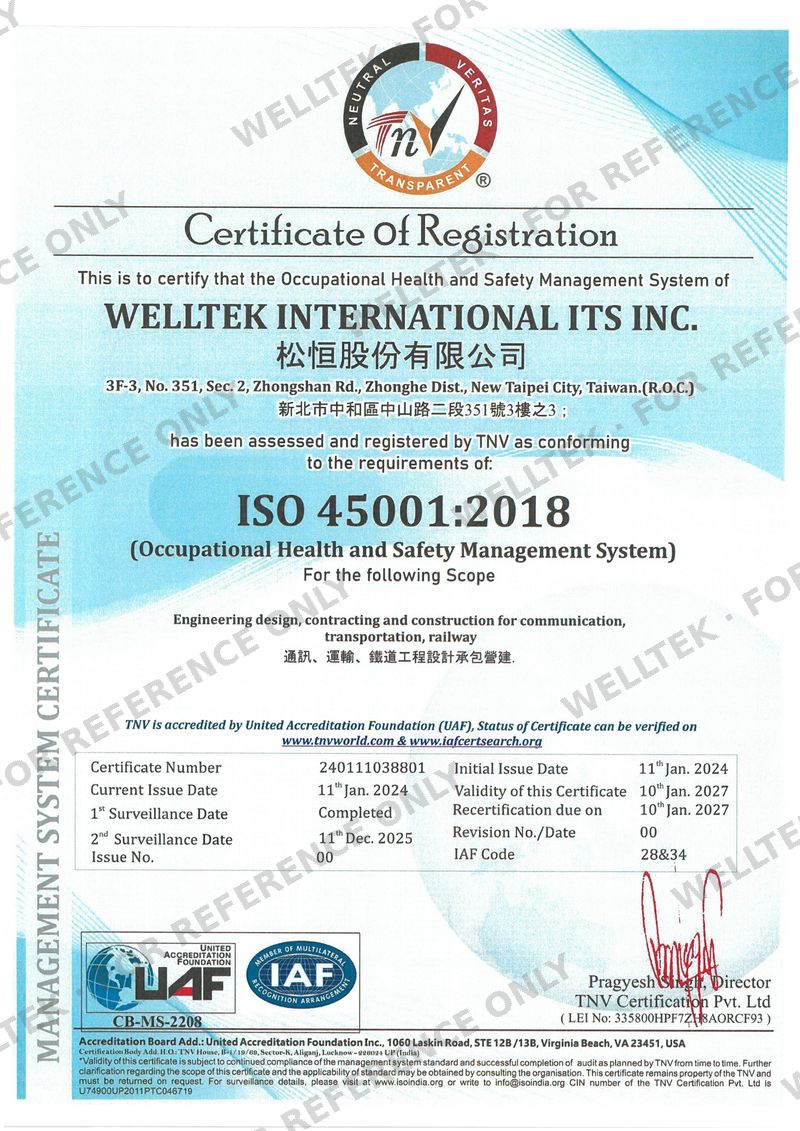 ISO 45001:2018 certificate