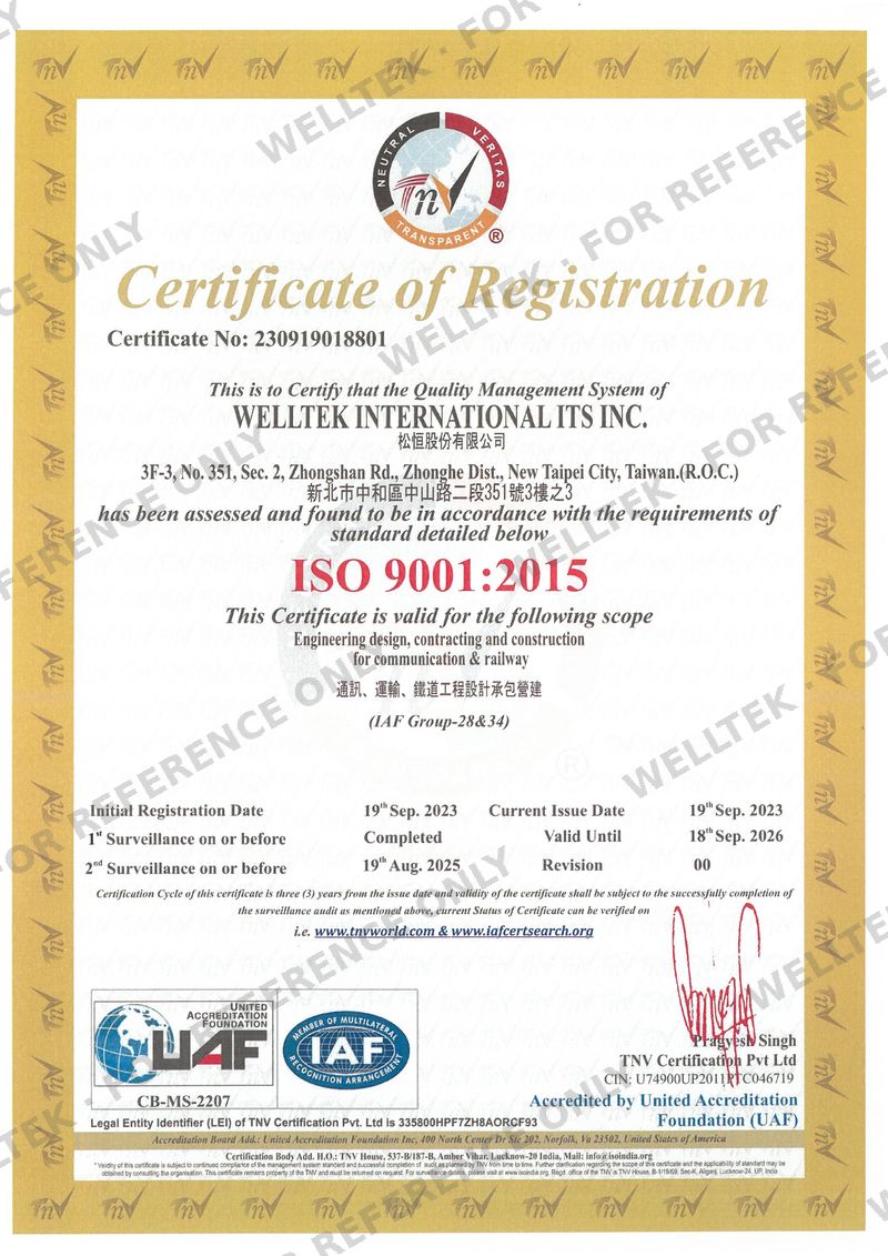 ISO 9001:2015 certificate